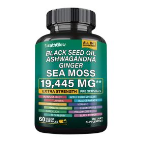 Xilaizhi  8 in1 Ashwaganda and All in 1 Black Seed Oil, Sea Moss blends set (Option: A blue bottle)