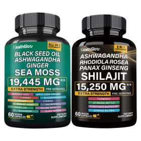 Xilaizhi  8 in1 Ashwaganda and All in 1 Black Seed Oil, Sea Moss blends set (Option: 1group)