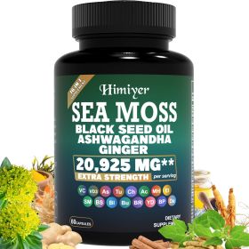 Himiyer Sea Moss Ashwagandha  Black Seed Oil Ginger 16-in-1 Supplements (Option: 60Capsules)